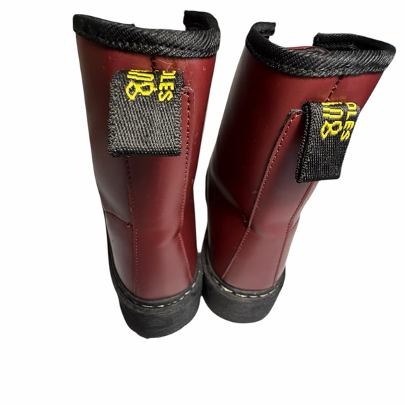 Unilady Burgundy Lace-Up Combat boots with black lug soles Womens Sz 8 - Picture 5 of 9